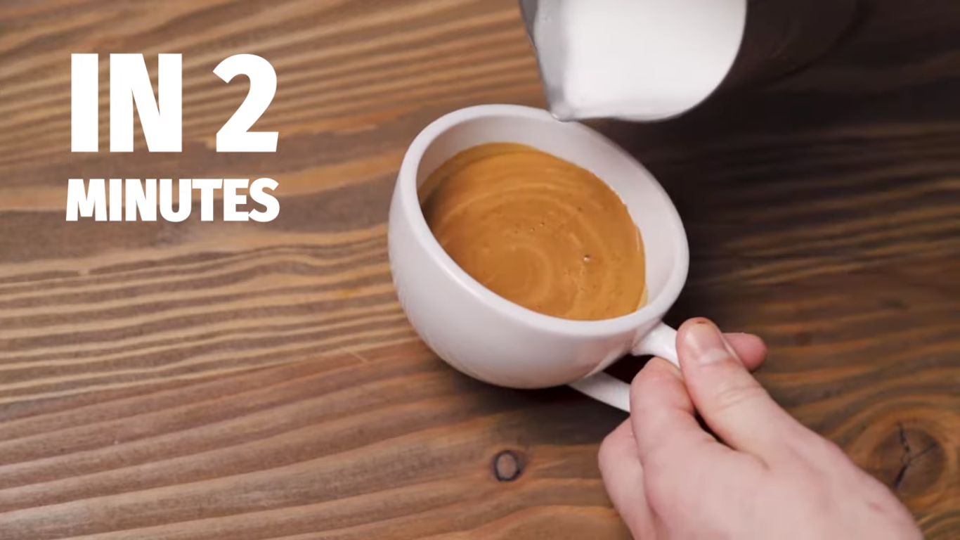 How To Make Latte Art with Handheld Frother | 2 MINUTES VIDEO TUTORIAL